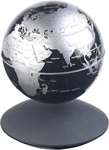 infactory Schwebende Kugel: Freischwebender Globus mit beleuchteter Magnet-Schwebebasis, Ø 14 cm (Schwebeglobus, Schwebende Erde, magnetisch Schwebender)