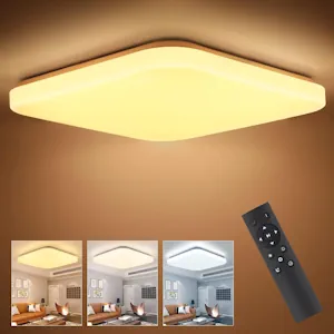LED Deckenleuchte Dimmbar mit Fernbedienung 40W 4000LM, 33 * 33CM 3000K-6500K LED Deckenlampe mit Speicherfunktion, LED Lampen Deckenlampen für Wohnzimmer/Kinderzimmer/Flur/Küche [Energieklasse E]