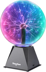 Theefun 8 Zoll Plasmakugel, Magische Plasma Kugel Zauberkugel Berührung & Sound Aktivierte Leuchtlampe Pädagogisches Physik Plasmalampe für Weihnachten Geschenk, Partys, Dekorationen (3-Farbige) [Energieklasse G]