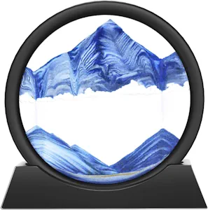 Wai Danie Sandbilder zum Drehen 3D Sandscape - die Sandkunst in Tiefsee Fließende Sandmalerei Sandbild Geschenke Sanduhr Deko Aesthetic für Büro Wohnzimmer Schreibtisch Erwachsene Kinder (blau, 7'')